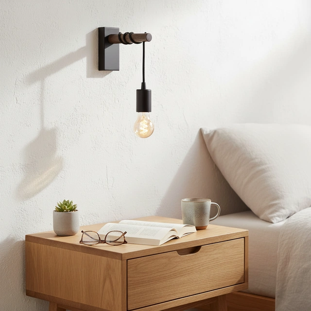 Branch vegglampe 17cm sort