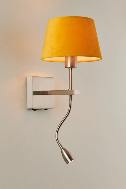 Mango vegglampe m/lesearm 40cm stål