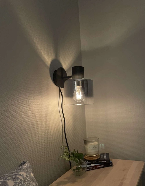 Bowl vegglampe 19cm smoke