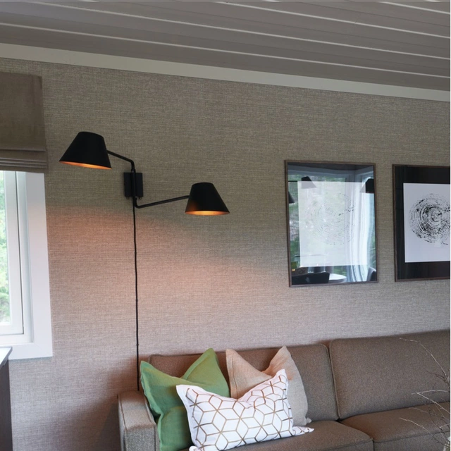 Nordic vegglampe 2lys sort