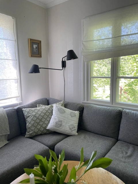 Nordic vegglampe 2lys sort