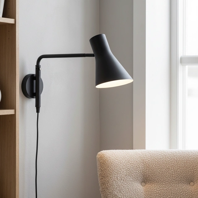 Odense Long leselampe vegg 28,2cm sort