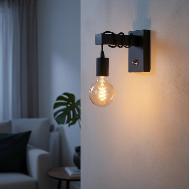 Verlin vegglampe 16,5cm sort