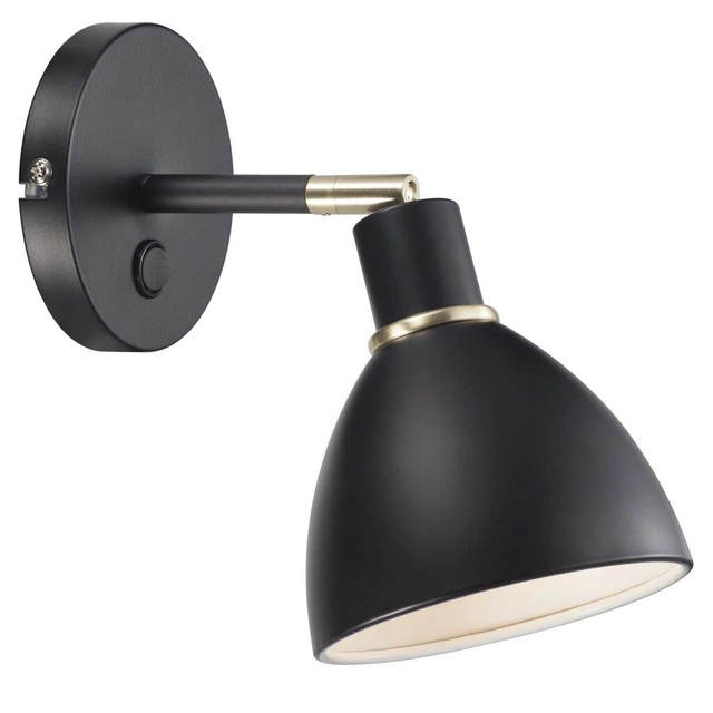 Ray leselampe vegg 20cm sort