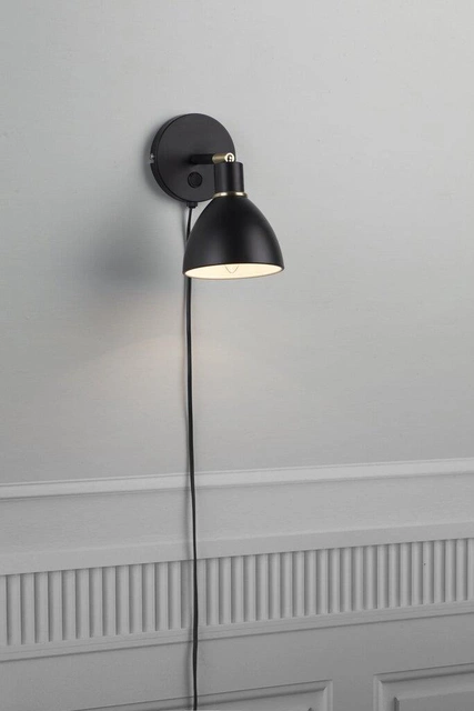 Ray leselampe vegg 20cm sort