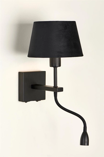 Mango vegglampe m/lesearm 40cm sort