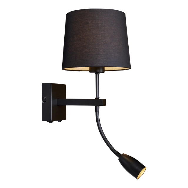 Mango vegglampe m/lesearm 40cm sort