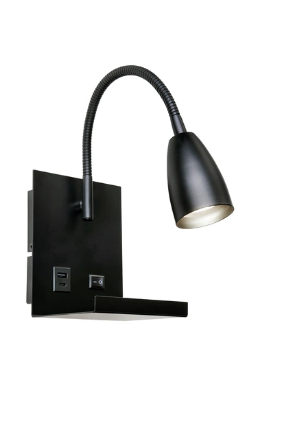 Ajax leselampe vegg 15cm sort
