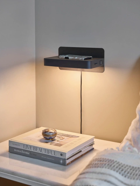 Western LED vegglampe 25cm sort