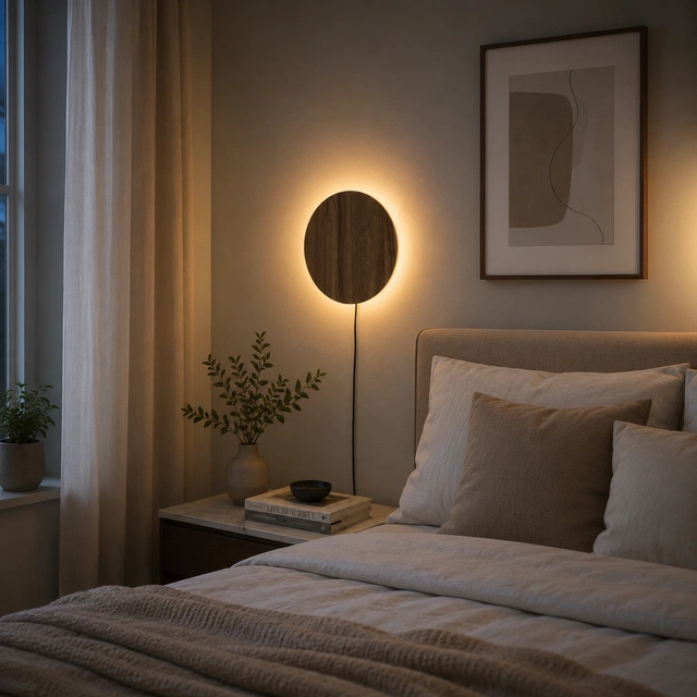 Liza sirkel LED vegglampe 30cm brun