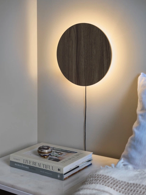Liza sirkel LED vegglampe 30cm brun