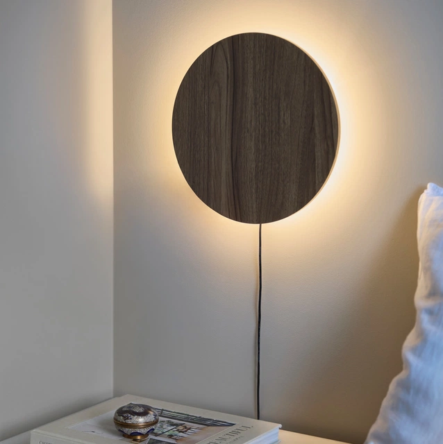 Liza sirkel LED vegglampe 30cm brun