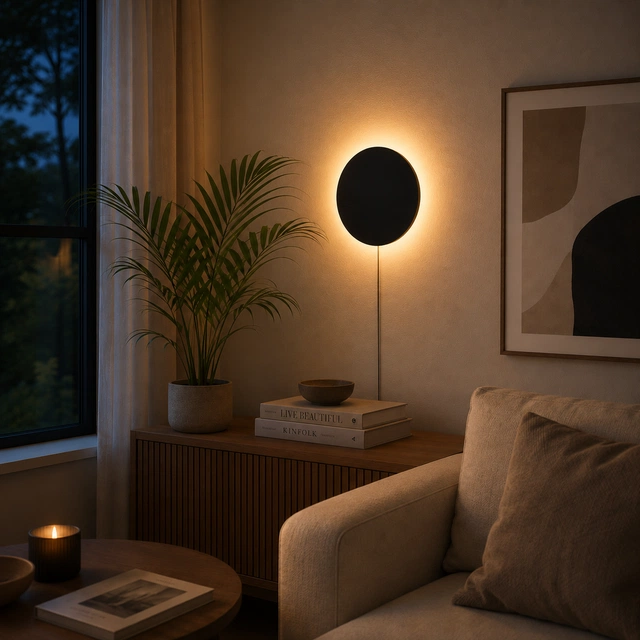 Liza sirkel LED vegglampe 30cm sort