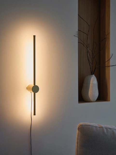 Pole LED vegglampe 60cm gull