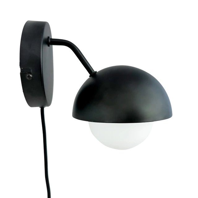 Rose vegglampe sort