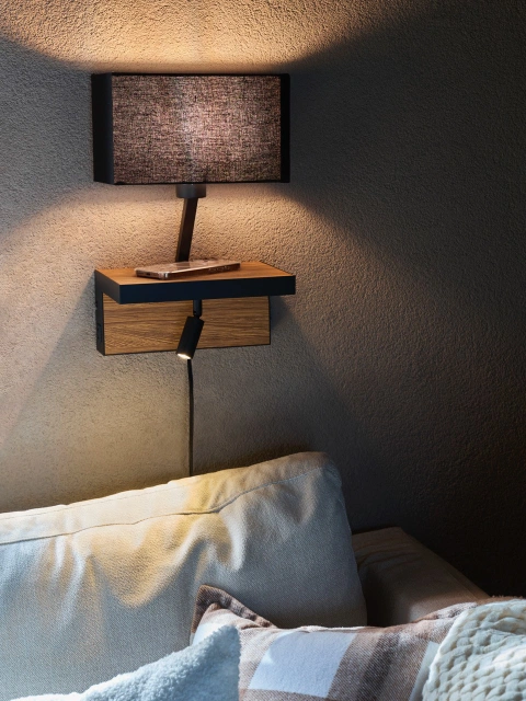 Arve vegglampe 40cm brun