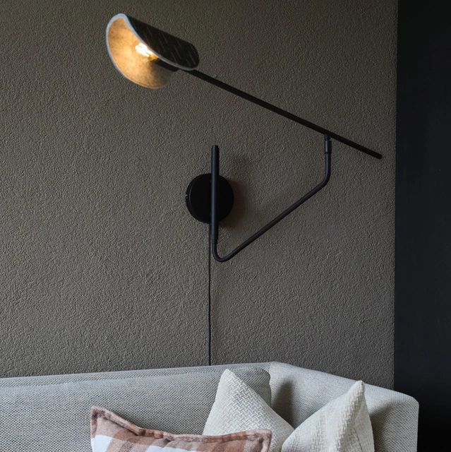 Lunar Arc vegglampe 30,5cm sort