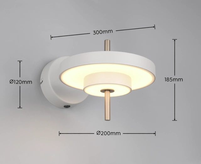 Keaton LED vegglampe 20cm grå