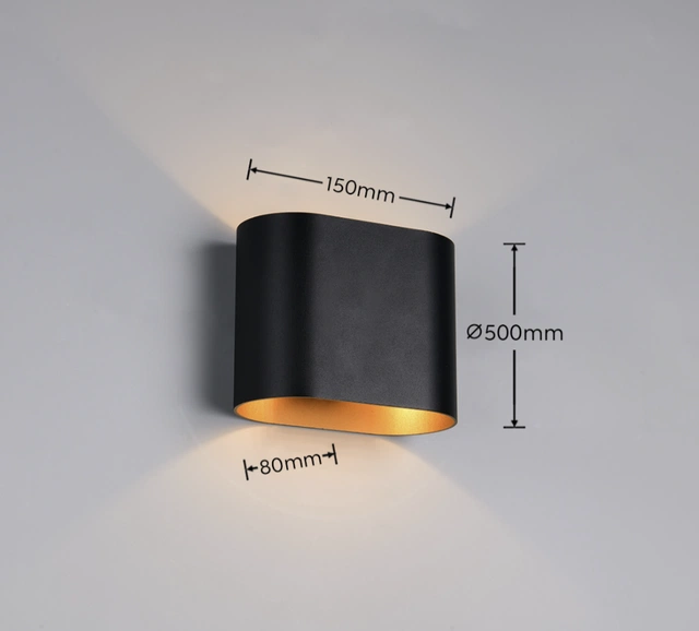 Alani vegglampe 12cm sort