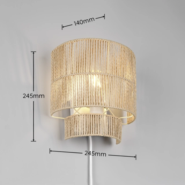 Satna vegglampe 24cm natur