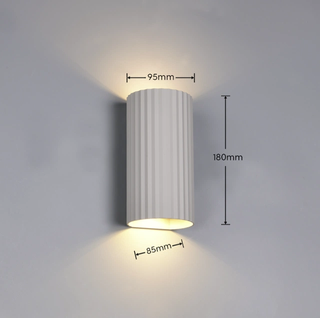 Soka vegglampe 2lys 18cm grå