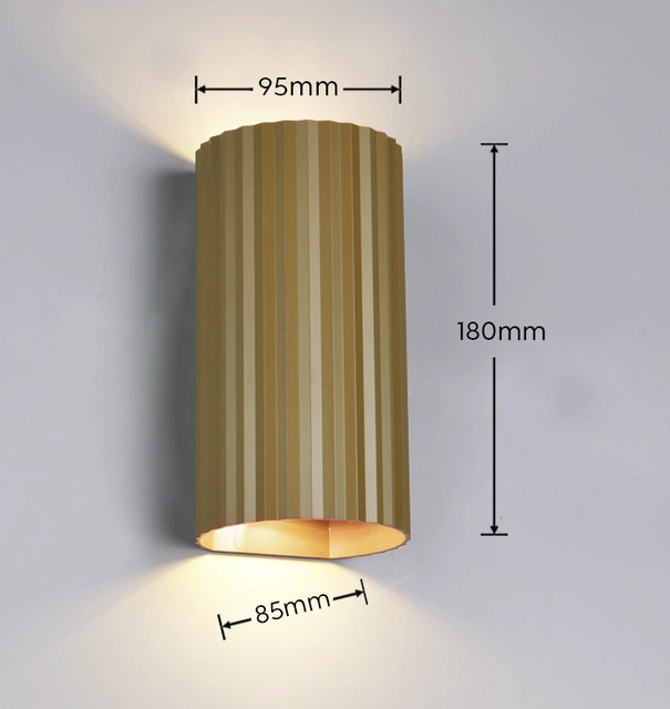 Soka vegglampe 2lys 18cm brun