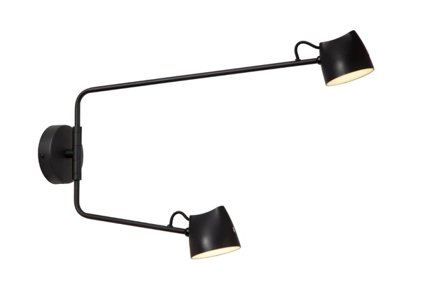 Milne vegglampe 2lys 54cm sort 2