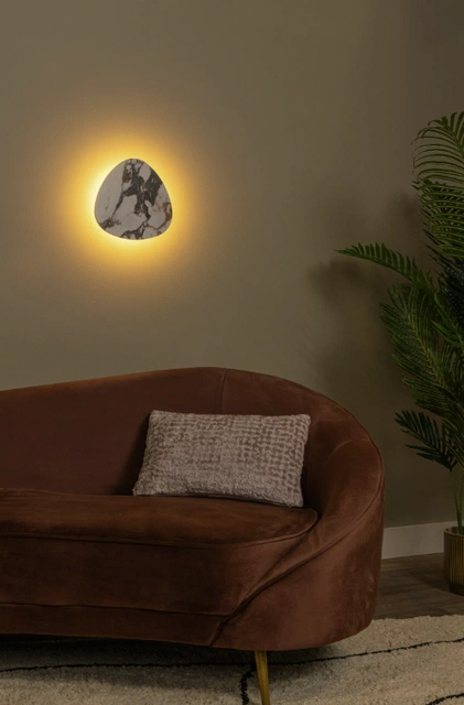 Kamien vegglampe 34cm marmor