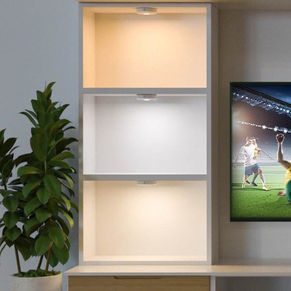 Puck LED oppladbar 3 pk. hvit