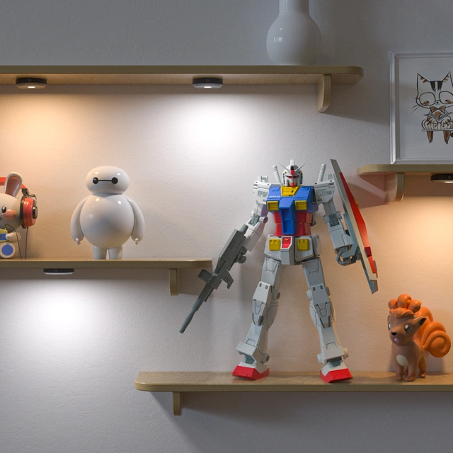 Puck LED oppladbar 3 pk. sort