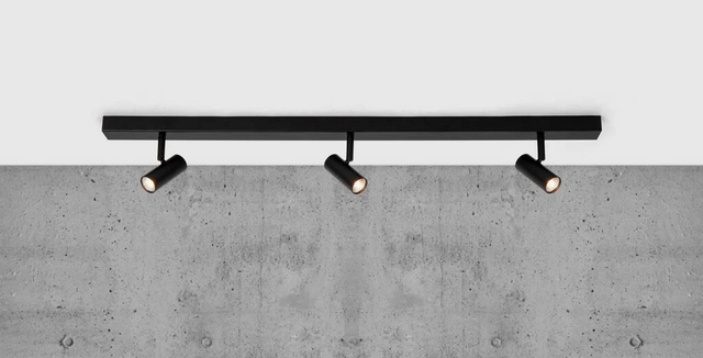 Omari LED skinne 3lys 78cm sort