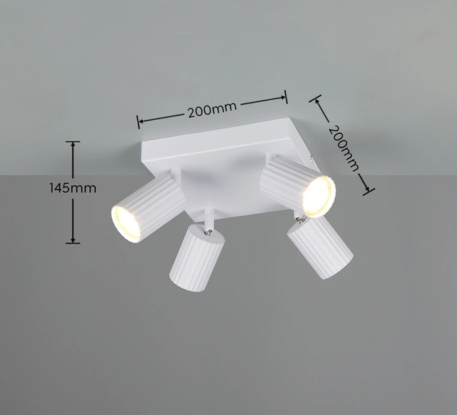 Soka takspot 4lys 20cm hvit
