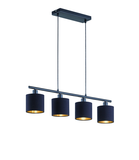 Tommy taklampe 4lys 75cm sort