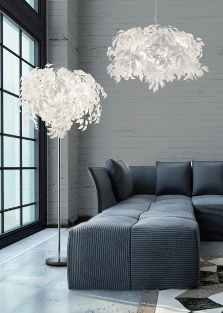 Leavy taklampe 70cm hvit