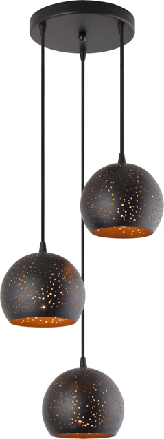 Clint New taklampe rondell 3lys 20cm sort