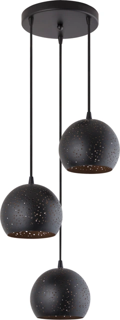 Clint New taklampe rondell 3lys 20cm sort