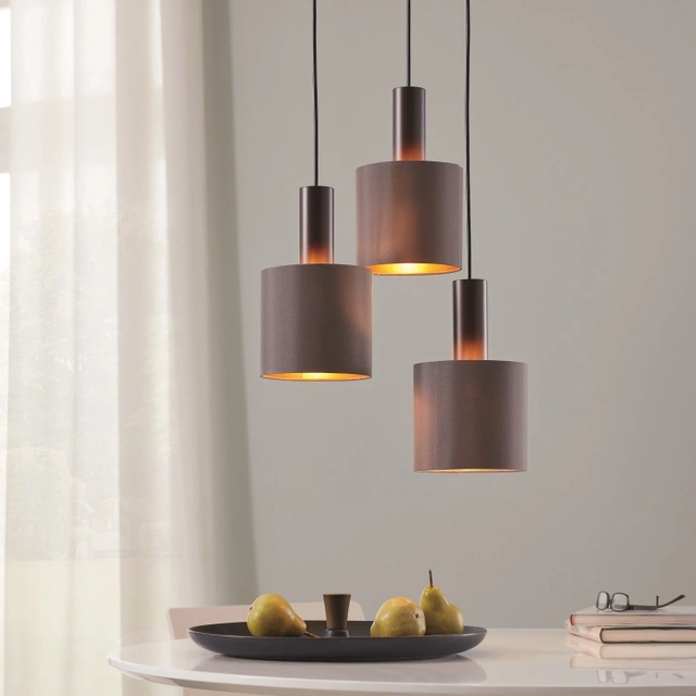 Concessa taklampe rondell 3lys 42cm brun