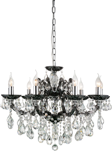 Hawk taklampe lysekrone 9lys 75cm krystall