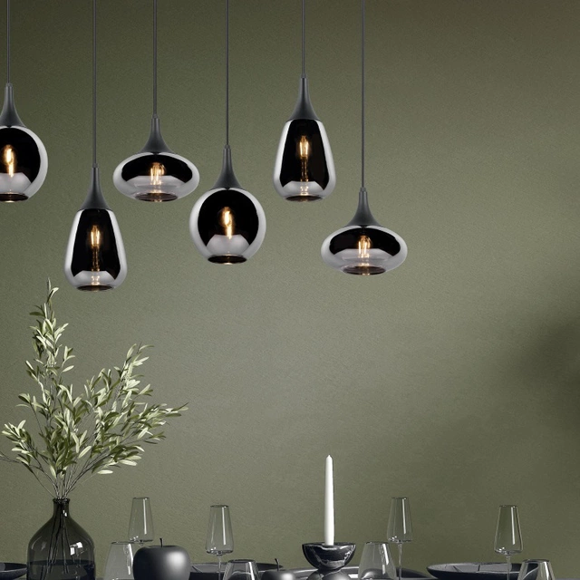 Lumina taklampe rektangel 6lys 85cm smoke