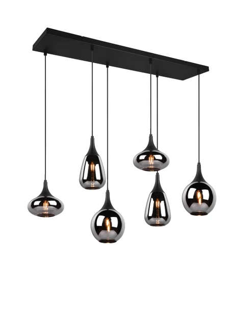 Lumina taklampe rektangel 6lys 85cm smoke