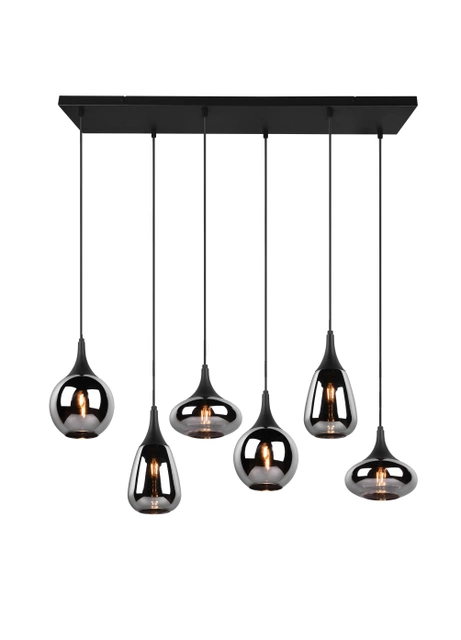 Lumina taklampe rektangel 6lys 85cm smoke