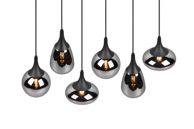 Lumina taklampe rektangel 6lys 85cm smoke