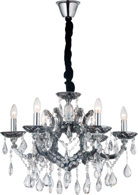 Hawk taklampe lysekrone 6lys 65cm krystall
