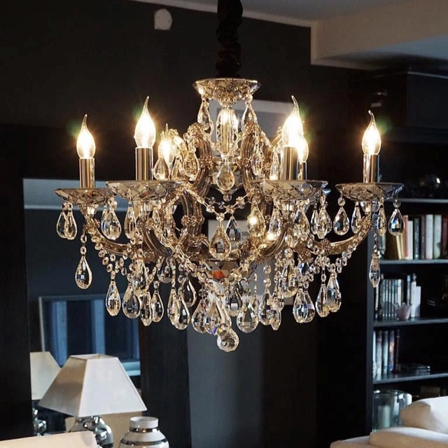 Hawk taklampe lysekrone 6lys 65cm krystall