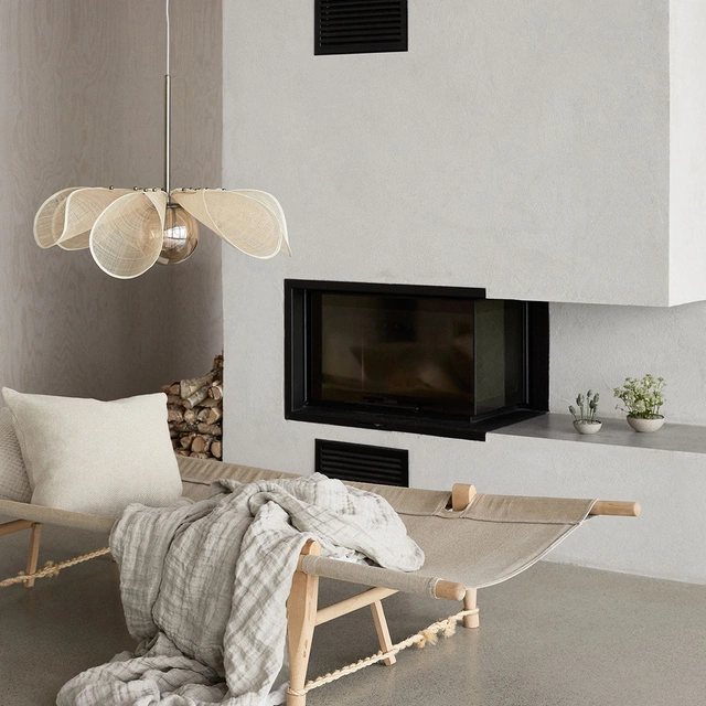 Styrka taklampe 63cm natur