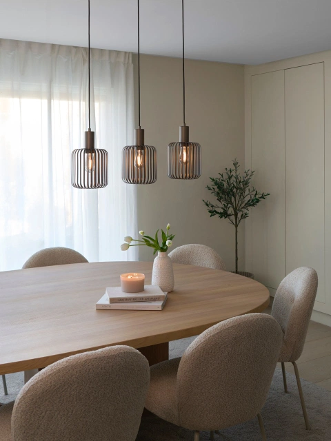 Maritza taklampe rekke 3lys 90cm brun