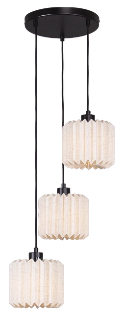 Fleur taklampe 3lys sort