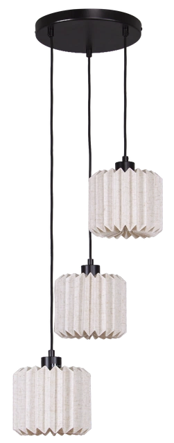 Fleur taklampe 3lys sort