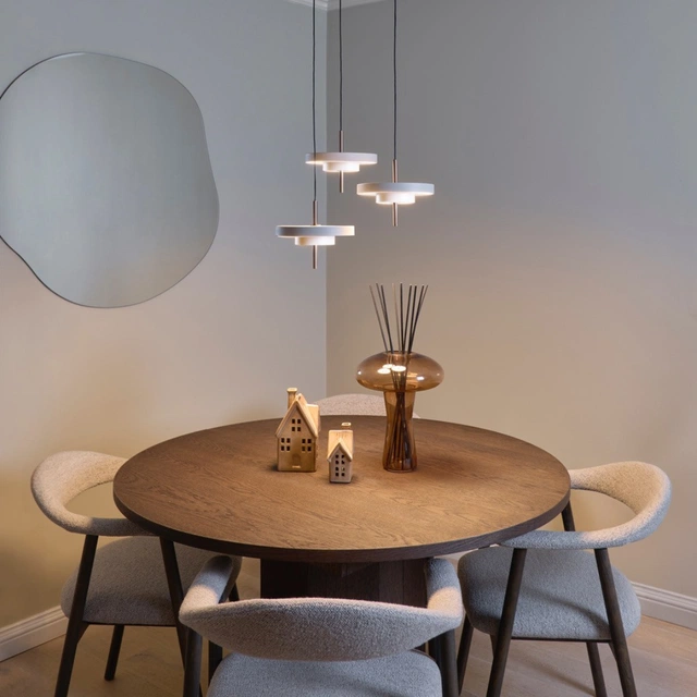 Keaton LED taklampe rondell 3lys 45cm grå