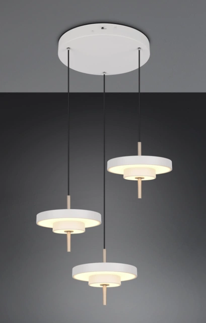 Keaton LED taklampe rondell 3lys 45cm grå
